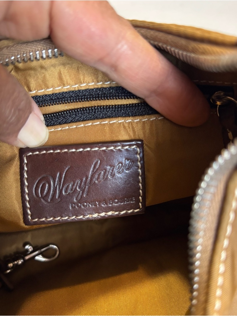 Dooney & Bourke Wayfarer Brown Canvas Nylon Hobo Shoulder Bag - Picture 8 of 15